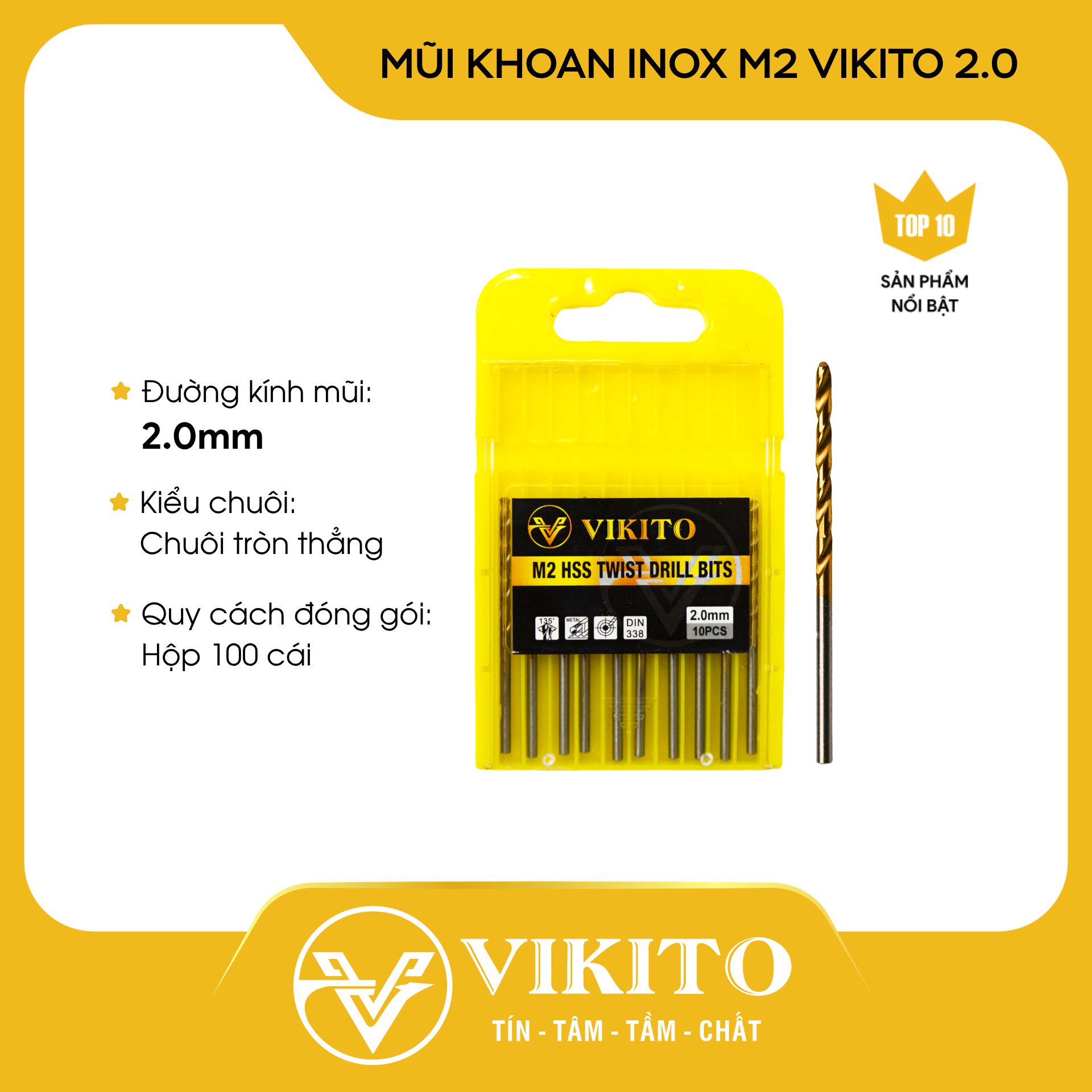 Mũi khoan inox M2 VIKITO 2.0